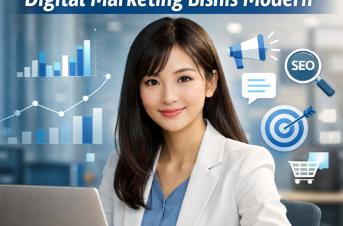 wanita cantik jepang digital marketing bisnis modern